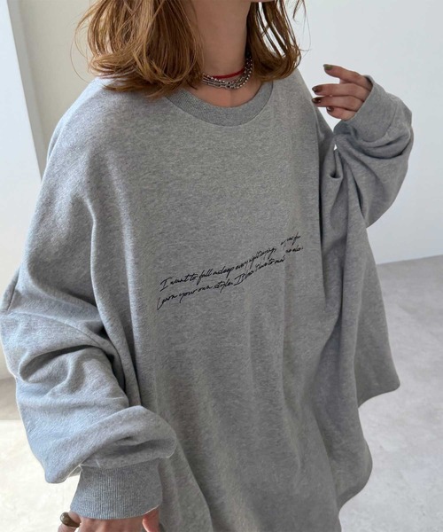 zena(ジェナ)の「フラワープリントスウェットTee(Tシャツ/カットソー・レディース・ブラック/ライトグレー/グレー・FREE)」の4枚目の写真