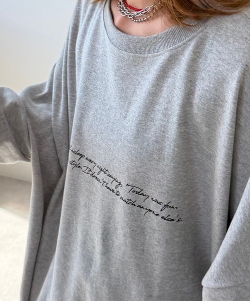 zena(ジェナ)の「フラワープリントスウェットTee(Tシャツ/カットソー・レディース・ブラック/ライトグレー/グレー・FREE)」の5枚目の写真