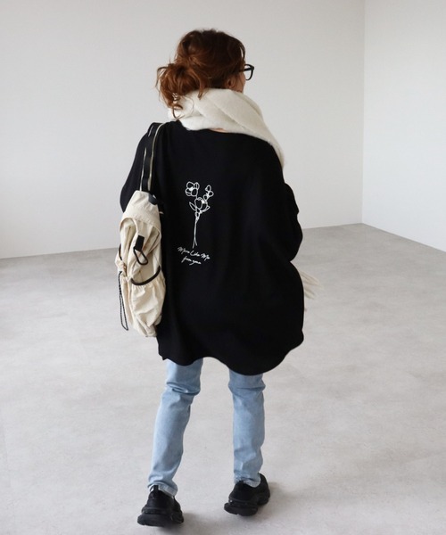 zena(ジェナ)の「フラワープリントスウェットTee(Tシャツ/カットソー・レディース・ブラック/ライトグレー/グレー・FREE)」の16枚目の写真