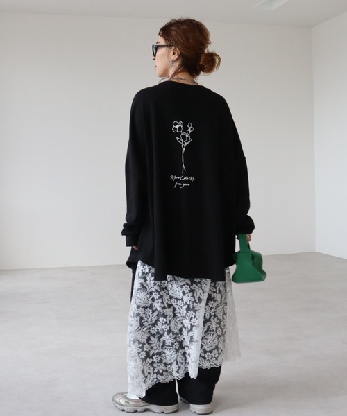 zena(ジェナ)の「フラワープリントスウェットTee(Tシャツ/カットソー・レディース・ブラック/ライトグレー/グレー・FREE)」の15枚目の写真
