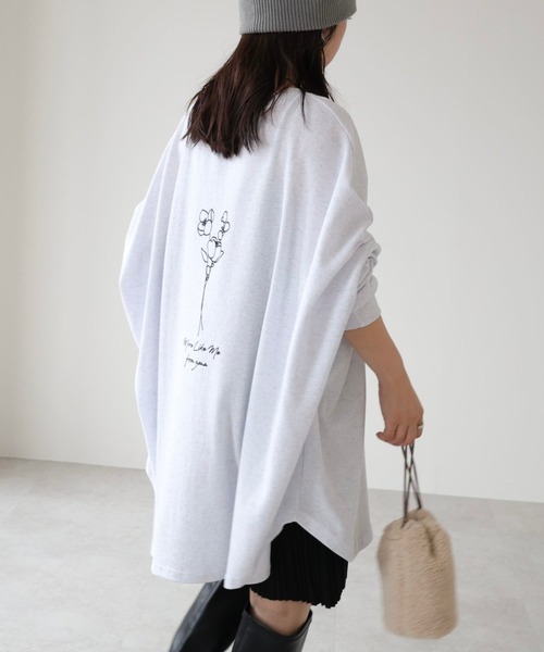 zena(ジェナ)の「フラワープリントスウェットTee(Tシャツ/カットソー・レディース・ブラック/ライトグレー/グレー・FREE)」の18枚目の写真