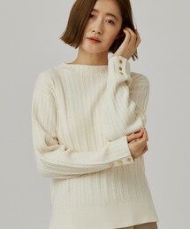 【毛玉軽減】ミニケーブルニット
