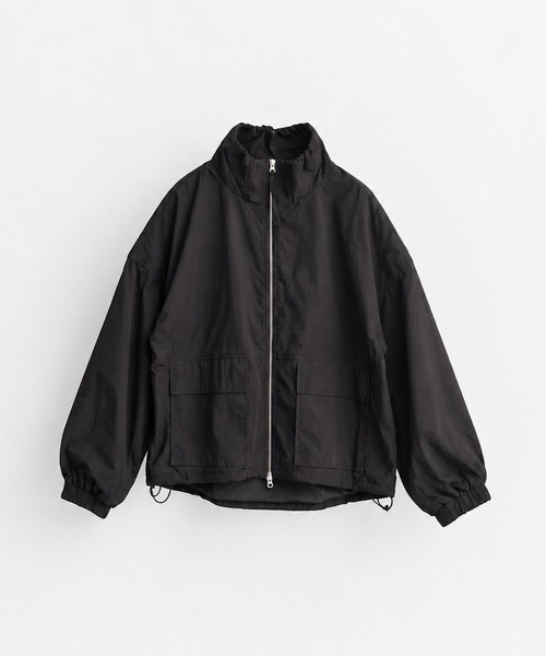 CANAL JEAN(キャナルジーン)の「KHA:KI STAND COLLAR JACKET(ナイロンジャケット・レディース・ブラック・2)」の2枚目の写真