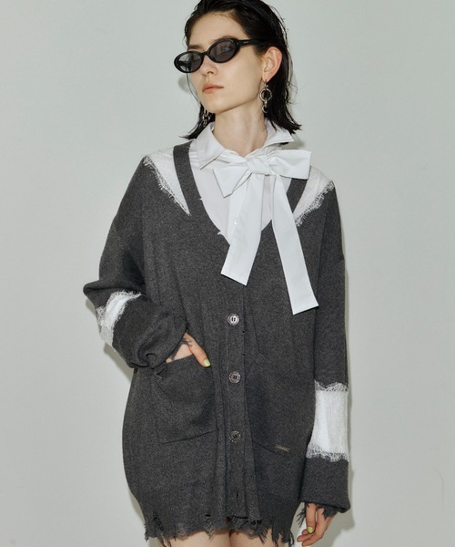 JOSE MOON（ジョゼムーン）の「LACE CRASH OVER CARDIGAN/レースクラッシュオーバーカーディガン（カーディガン/ボレロ・レディース・ブラック/ブラウン/グレー・FREE）」の15枚目の写真
