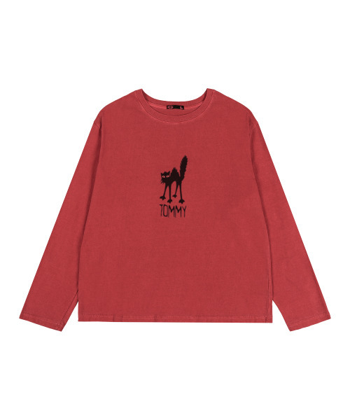 ERTR(イーアールティーアール)の「TOMMY CAT 長袖Tシャツ レッド(Tシャツ/カットソー・レディース・その他・MEDIUM/LARGE)」の1枚目の写真