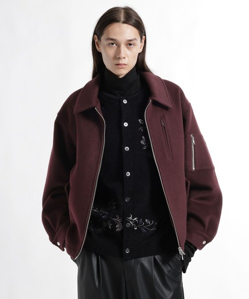 HARE(ハレ)の「High Wool ZIPブルゾン(HARE)(ブルゾン・メンズ・ブラック/レッド/グレー・SMALL/MEDIUM)」の3枚目の写真
