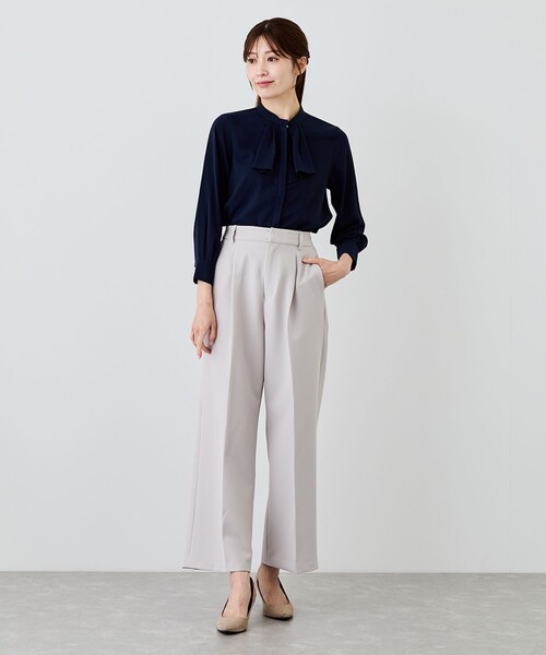 Jayro(ジャイロ)の「2WAYストレッチワイドパンツ(スラックス・レディース・ブラック/グレー系その他・L/M/S)」の4枚目の写真