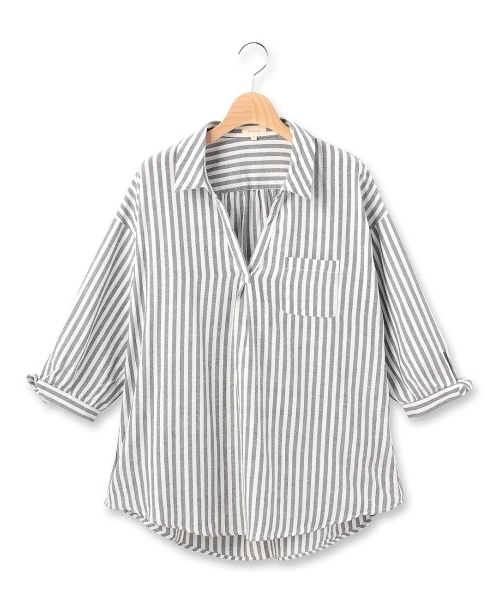 HusHusH（ハッシュアッシュ）の「袖リボンスキッパーシャツ（シャツ/ブラウス・レディース・ブルー/ブルー系1/ブルー系2/ブラック/ホワイト・03/02/01）」の5枚目の写真