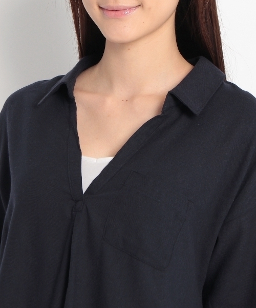 HusHusH（ハッシュアッシュ）の「袖リボンスキッパーシャツ（シャツ/ブラウス・レディース・ブルー/ブルー系1/ブルー系2/ブラック/ホワイト・03/02/01）」の9枚目の写真