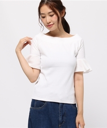 EDIT COLOGNE | 《EDIT COLOGNE》スカラップフレアーオフショルカットソー(Tシャツ/カットソー)