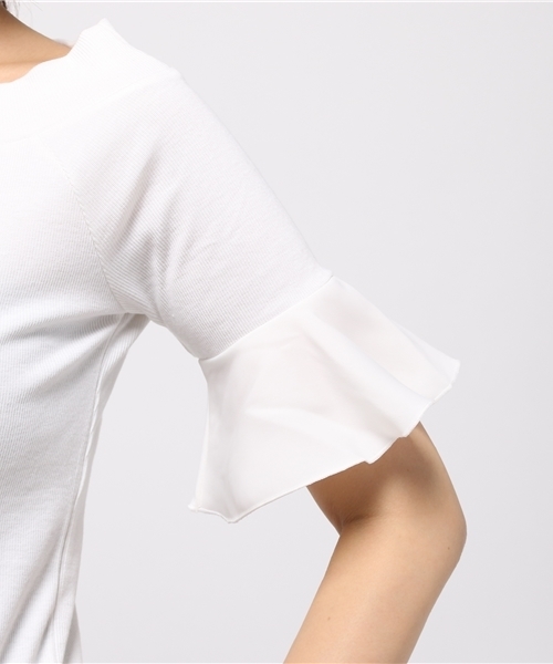 EDIT COLOGNE（エディットコロン）の「《EDIT COLOGNE》スカラップフレアーオフショルカットソー（Tシャツ/カットソー・レディース・ホワイト/ブラック/ネイビー・FREE）」の8枚目の写真