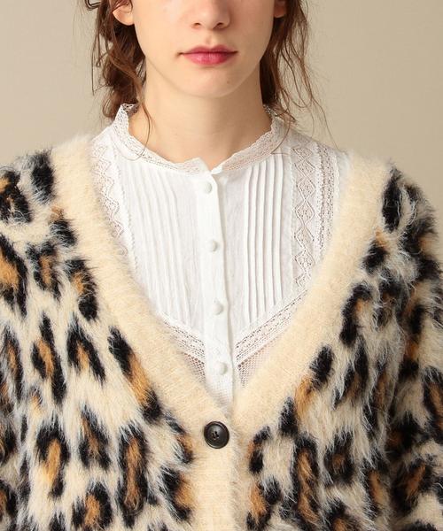 Another Edition（アナザーエディション）の「レオパードニットカーディガン/ AEMBC LEOPARD KNIT CGN◆（カーディガン/ボレロ・レディース・ライトブルー/ベージュ・フリー）」の6枚目の写真