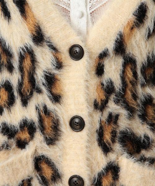 Another Edition（アナザーエディション）の「レオパードニットカーディガン/ AEMBC LEOPARD KNIT CGN◆（カーディガン/ボレロ・レディース・ライトブルー/ベージュ・フリー）」の7枚目の写真