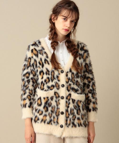 Another Edition（アナザーエディション）の「レオパードニットカーディガン/ AEMBC LEOPARD KNIT CGN◆（カーディガン/ボレロ・レディース・ライトブルー/ベージュ・フリー）」の12枚目の写真
