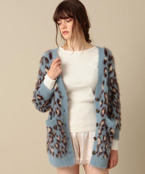 Another Edition（アナザーエディション）の「レオパードニットカーディガン/ AEMBC LEOPARD KNIT CGN◆（カーディガン/ボレロ・レディース・ライトブルー/ベージュ・フリー）」の14枚目の写真