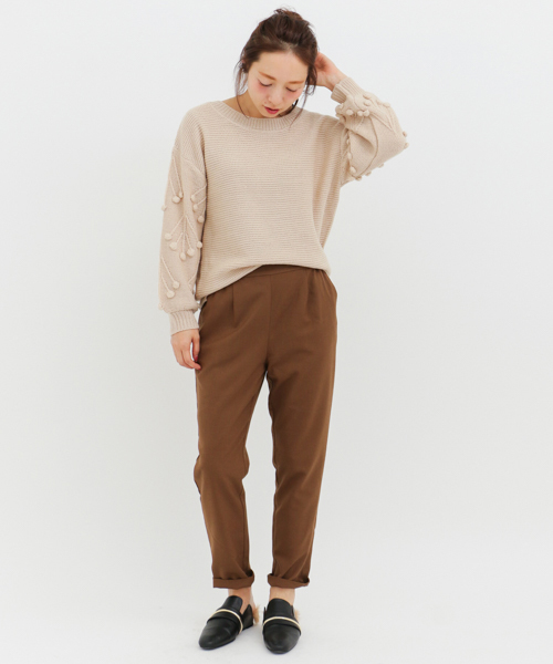 URBAN RESEARCH Sonny Label（アーバンリサーチサニーレーベル）の「Sonny Label ヴィンテージ風袖デザインニット（ニット/セーター・レディース・ベージュ/オレンジ/ネイビー・FREE）」の16枚目の写真