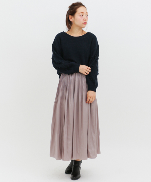 URBAN RESEARCH Sonny Label（アーバンリサーチサニーレーベル）の「Sonny Label ヴィンテージ風袖デザインニット（ニット/セーター・レディース・ベージュ/オレンジ/ネイビー・FREE）」の15枚目の写真