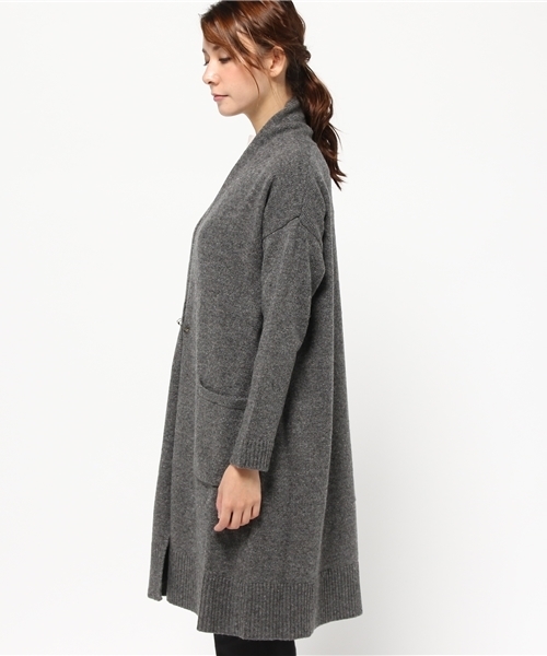 LBC（エルビーシー）の「ラムナイロンショールカーディガン                 （カーディガン/ボレロ・レディース・イエロー/オフホワイト/グレー・MEDIUM）」の5枚目の写真