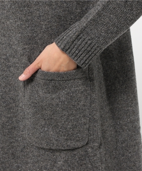 LBC（エルビーシー）の「ラムナイロンショールカーディガン                 （カーディガン/ボレロ・レディース・イエロー/オフホワイト/グレー・MEDIUM）」の9枚目の写真