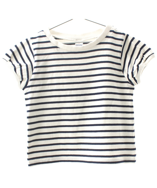 SHIPS KIDS（シップスキッズ）の「SHIPS KIDS:ボーダーパフ ショート/スリーブ（baby)（Tシャツ/カットソー・キッズ・ホワイト/ライトグレー・80/90）」の2枚目の写真