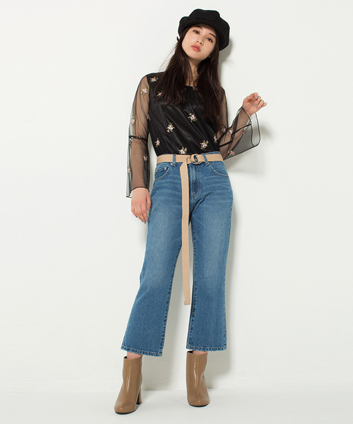 WEGO(ウィゴー)の「WEGO/フレアヒールブーツ(ブーツ・レディース・ブラック/ベージュ・MEDIUM/LARGE)」の12枚目の写真