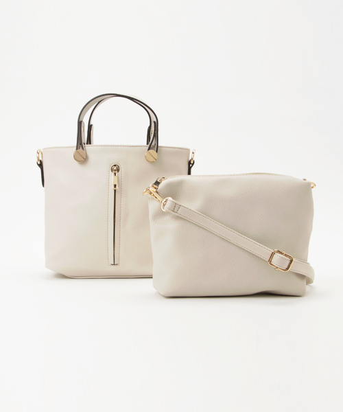 mysty woman（ミスティウーマン）の「フロントジップミニショルダーバッグ（ショルダーバッグ・レディース・オフホワイト/グレイッシュブルー/ブラック・FREE）」の2枚目の写真