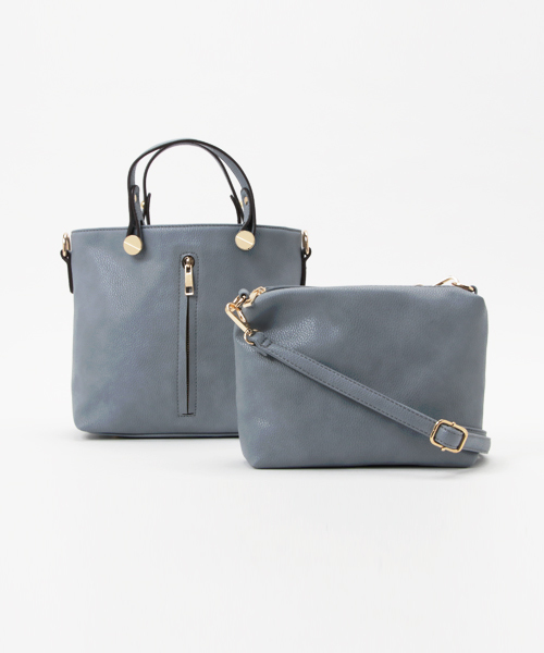 mysty woman（ミスティウーマン）の「フロントジップミニショルダーバッグ（ショルダーバッグ・レディース・オフホワイト/グレイッシュブルー/ブラック・FREE）」の3枚目の写真