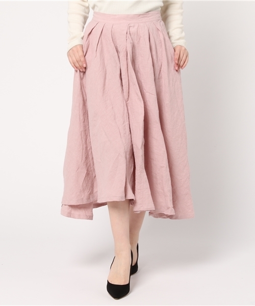 LBC（エルビーシー）の「bul リネンワッシャーサーキュラスカート              （スカート・レディース・レッド/ピンク/ネイビー・MEDIUM）」の3枚目の写真