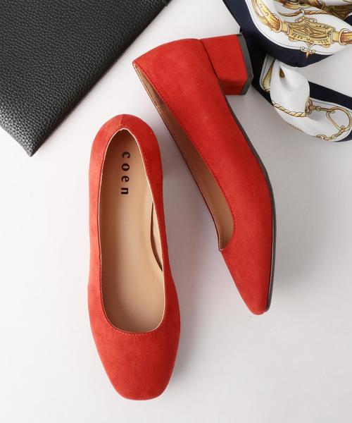 coen(コーエン)の「【『LEE』11月号掲載】チャンキーヒールスクエアパンプス(ブラック / ベージュ⇒ WEB限定カラー)(パンプス・レディース・ブラック/ダークグレー/テラコッタ/ベージュ/ダークグリーン・X-LARGE/SMALL/MEDIUM/LARGE)」の4枚目の写真