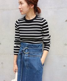 IENA | ハイゲージ リブ クルーネックプルオーバー◆(ニット/セーター)