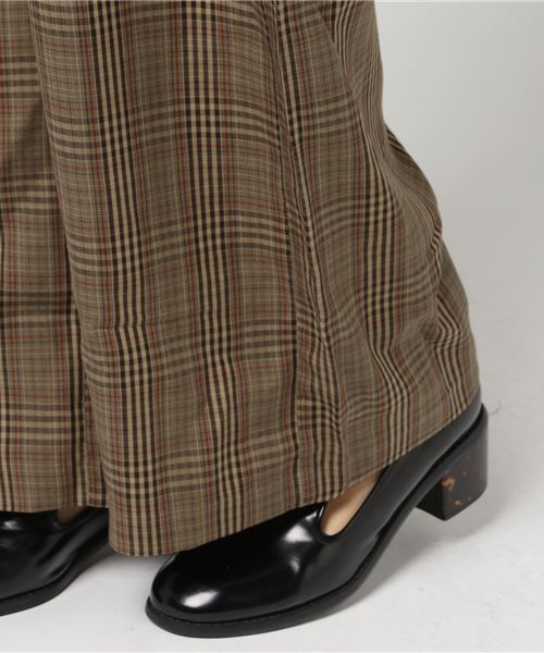 WEGO(ウィゴー)の「WEGO/リボンベルトチェックワイドパンツ(その他パンツ・レディース・グレー系その他2/ブラウン系その他2・SMALL/MEDIUM/LARGE)」の12枚目の写真