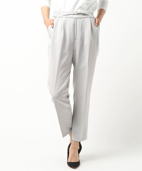 12Twelve Agenda(トゥエルブ アジェンダ)の「ダブルクロステーパードパンツ(スーツパンツ・レディース・ピンクベージュ/ライトグレー/ブラック・M)」の8枚目の写真