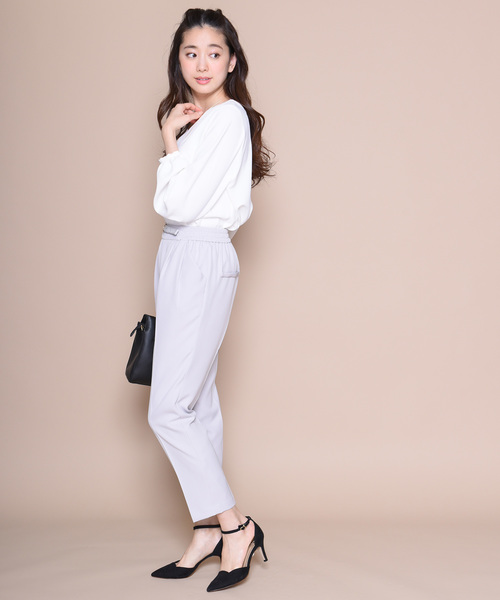 12Twelve Agenda(トゥエルブ アジェンダ)の「ダブルクロステーパードパンツ(スーツパンツ・レディース・ピンクベージュ/ライトグレー/ブラック・M)」の10枚目の写真