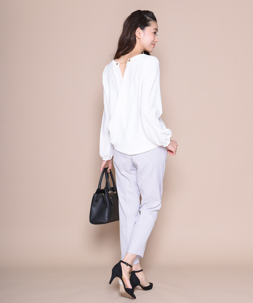 12Twelve Agenda(トゥエルブ アジェンダ)の「ダブルクロステーパードパンツ(スーツパンツ・レディース・ピンクベージュ/ライトグレー/ブラック・M)」の9枚目の写真