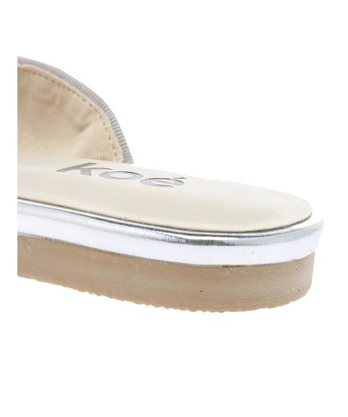 koe(コエ)の「【雑誌掲載商品】リボン付きフラットミュール(パンプス・レディース・グレー/ブラック・L/M/S)」の4枚目の写真