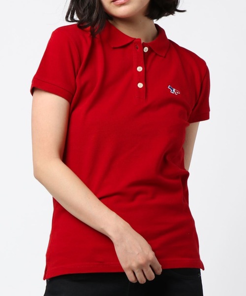 MAISON KITSUNE(メゾンキツネ)の「POLO TRICOLOR FOX PATCH(ポロシャツ)」|レッド