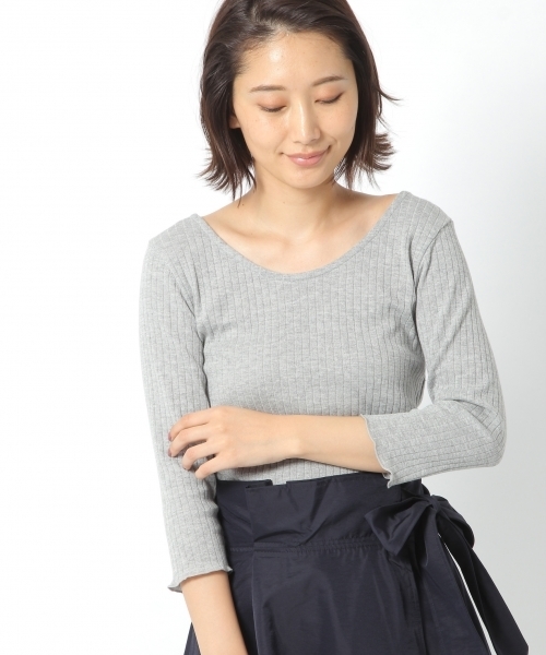 laboratory work（ラボラトリーワーク）の「ラメテレコインナー（Tシャツ/カットソー・レディース・ホワイト/ブラック/杢グレー/サックスブルー・MEDIUM）」の4枚目の写真