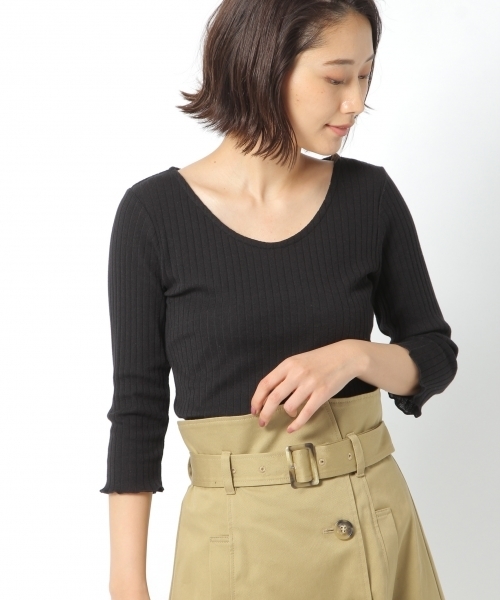 laboratory work（ラボラトリーワーク）の「ラメテレコインナー（Tシャツ/カットソー・レディース・ホワイト/ブラック/杢グレー/サックスブルー・MEDIUM）」の3枚目の写真