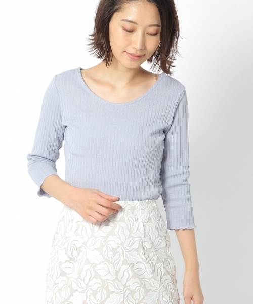 laboratory work（ラボラトリーワーク）の「ラメテレコインナー（Tシャツ/カットソー・レディース・ホワイト/ブラック/杢グレー/サックスブルー・MEDIUM）」の19枚目の写真