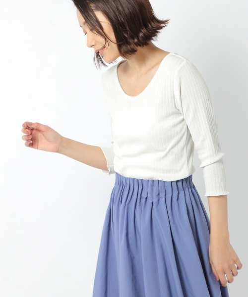 laboratory work（ラボラトリーワーク）の「ラメテレコインナー（Tシャツ/カットソー・レディース・ホワイト/ブラック/杢グレー/サックスブルー・MEDIUM）」の17枚目の写真