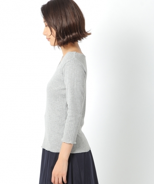 laboratory work（ラボラトリーワーク）の「ラメテレコインナー（Tシャツ/カットソー・レディース・ホワイト/ブラック/杢グレー/サックスブルー・MEDIUM）」の13枚目の写真