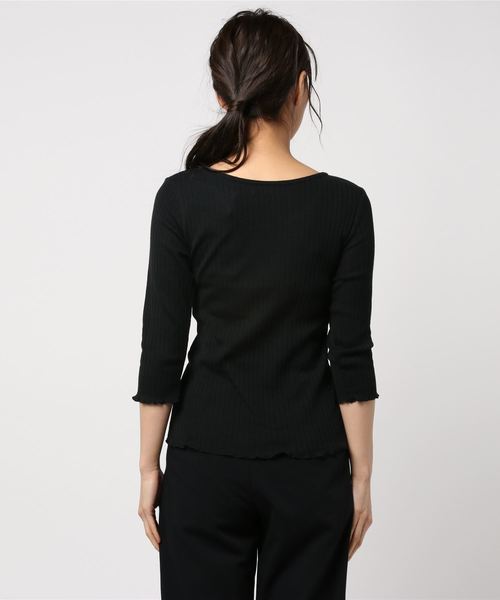 laboratory work（ラボラトリーワーク）の「ラメテレコインナー（Tシャツ/カットソー・レディース・ホワイト/ブラック/杢グレー/サックスブルー・MEDIUM）」の6枚目の写真