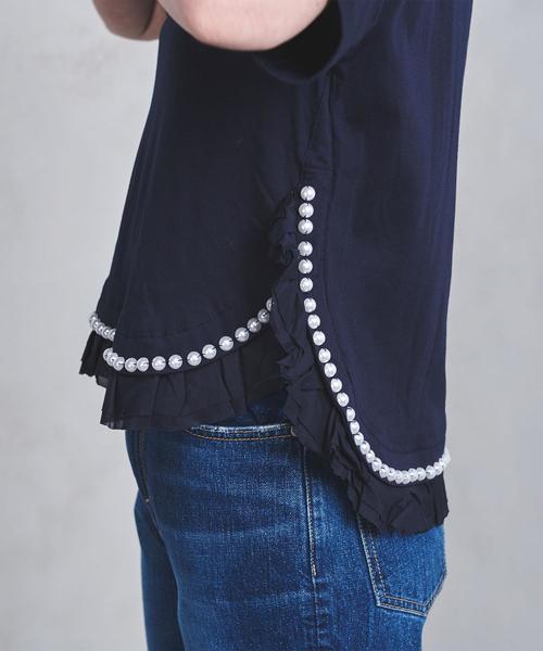 muveil  ミュベール 裾パール Tシャツ カットソー 36 UNITED ARROWS（ユナイテッドアローズ）の「＜MUVEIL（ミュベール