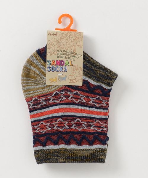 チャイハネ（チャイハネ）の「【チャイハネ】ジオメスターサンダルソックス（ユニセックス）（ソックス/靴下・レディース・グレー/カーキ/ターコイズブルー・FREE）」の5枚目の写真