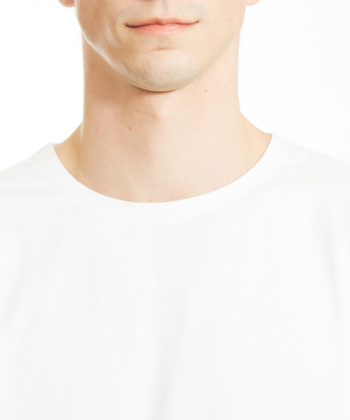 ABAHOUSE（アバハウス）の「【ノンストレス】圧着クルーネックトリムTシャツ（Tシャツ/カットソー・メンズ・ホワイト/ネイビー/イエロー・44/46/48）」の7枚目の写真