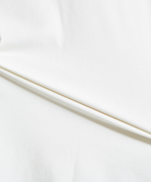 ABAHOUSE（アバハウス）の「【ノンストレス】圧着クルーネックトリムTシャツ（Tシャツ/カットソー・メンズ・ホワイト/ネイビー/イエロー・44/46/48）」の9枚目の写真