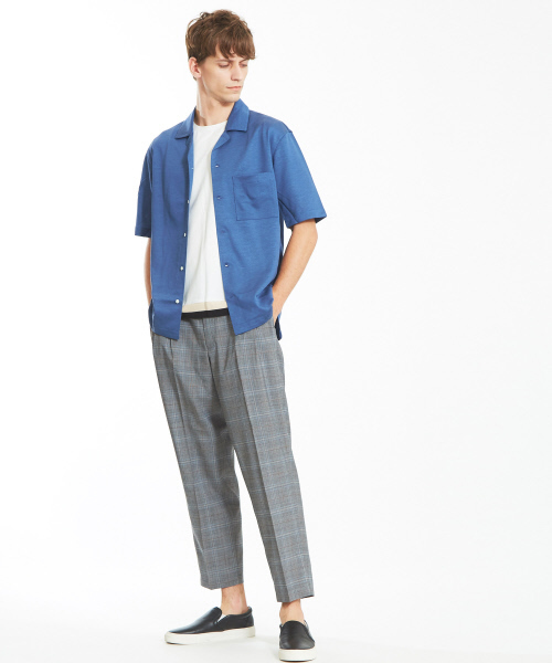 ABAHOUSE（アバハウス）の「【ノンストレス】圧着クルーネックトリムTシャツ（Tシャツ/カットソー・メンズ・ホワイト/ネイビー/イエロー・44/46/48）」の12枚目の写真