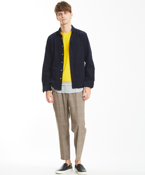 ABAHOUSE（アバハウス）の「【ノンストレス】圧着クルーネックトリムTシャツ（Tシャツ/カットソー・メンズ・ホワイト/ネイビー/イエロー・44/46/48）」の16枚目の写真