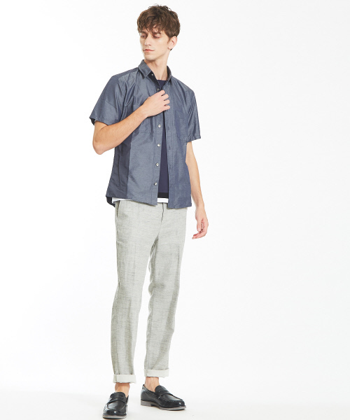 ABAHOUSE（アバハウス）の「【ノンストレス】圧着クルーネックトリムTシャツ（Tシャツ/カットソー・メンズ・ホワイト/ネイビー/イエロー・44/46/48）」の20枚目の写真