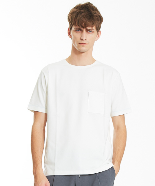 ABAHOUSE（アバハウス）の「【ノンストレス】カラースキーム圧着Tシャツ（Tシャツ/カットソー・メンズ・ホワイト/イエロー/エメラルド・44/46/48）」の4枚目の写真